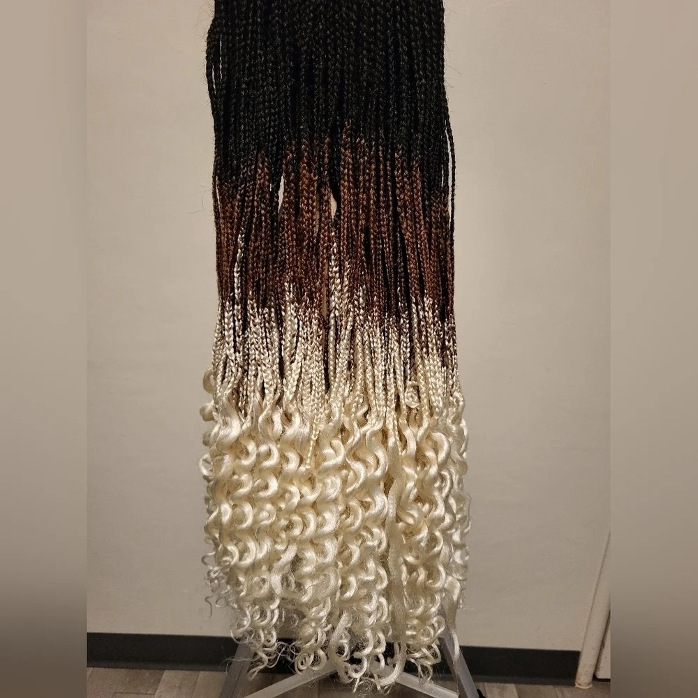 French Braid Fashion Lace Front Wig - Ombre - Picture 12 of 13